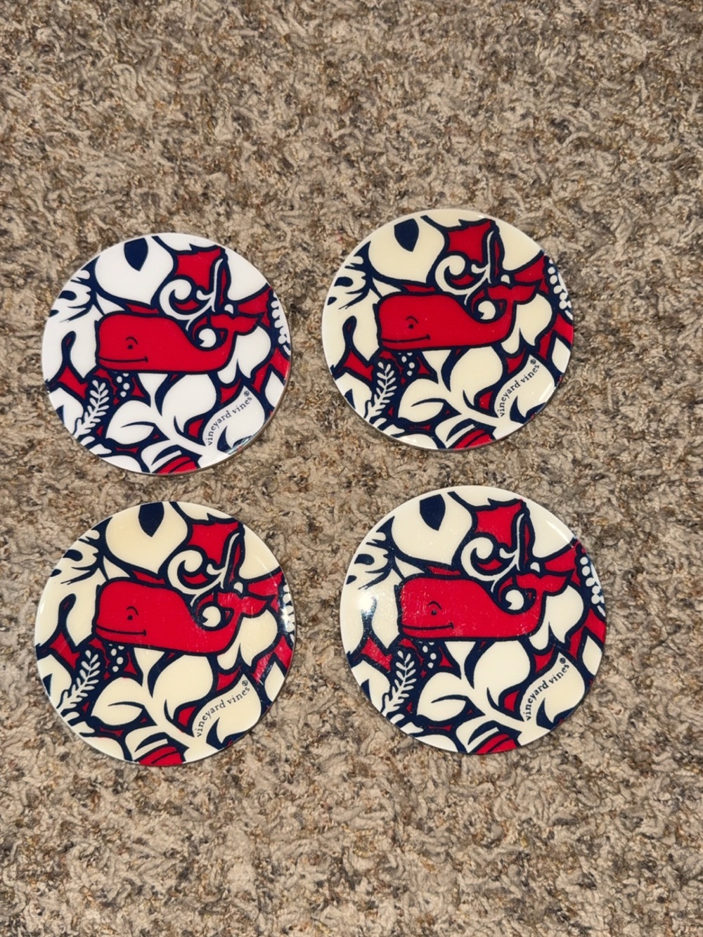 Vineyard Vines for Target Hibiscus Whale coasters